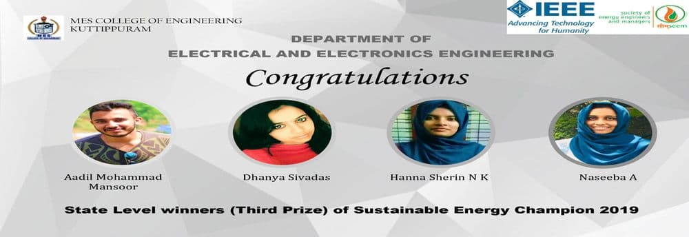 STATE LEVEL WINNERS OF SUSTAINABLE ENERGY CHAMPION