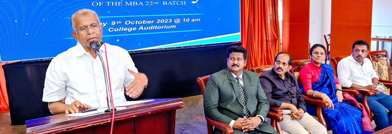 "INAUGURATION OF THE MBA 22nd BATCH by Jb. E.T.MOHAMMED BASHEER, MP-PONNANI