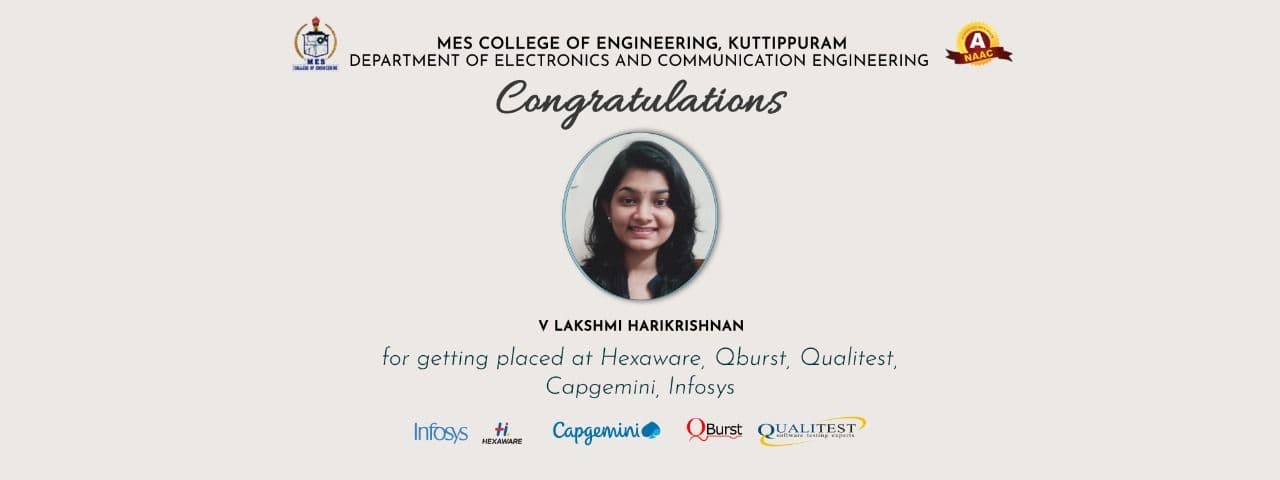 Congratulations V Lakshmi Harikrishnan